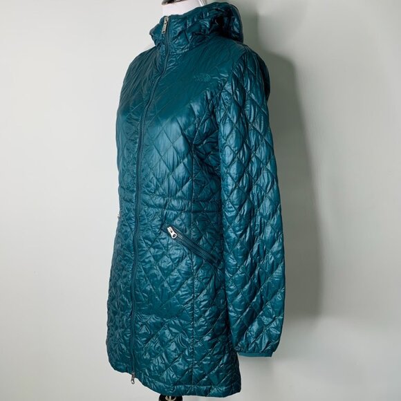 The North Face Women’s Teal Diamond Stitch Full Zip Hoodie Coat Jacket Size XS - Picture 4 of 13